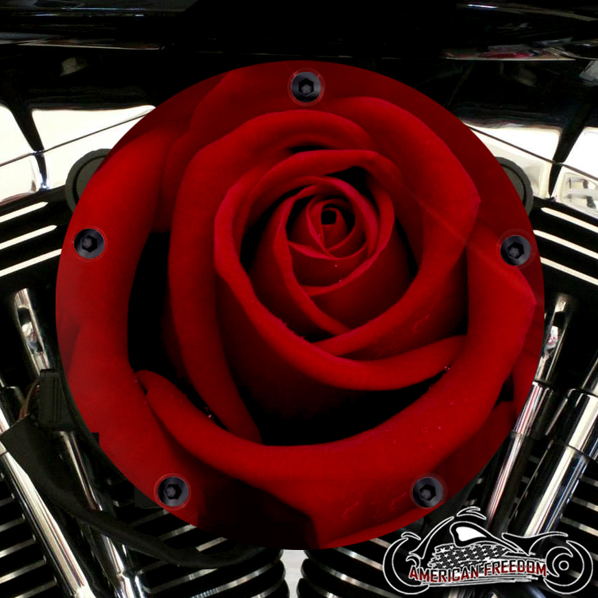Harley Davidson High Flow Air Cleaner Cover - Red Rose